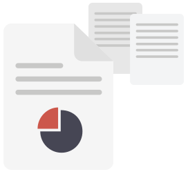 Kartki papieru z wykresem kołowym